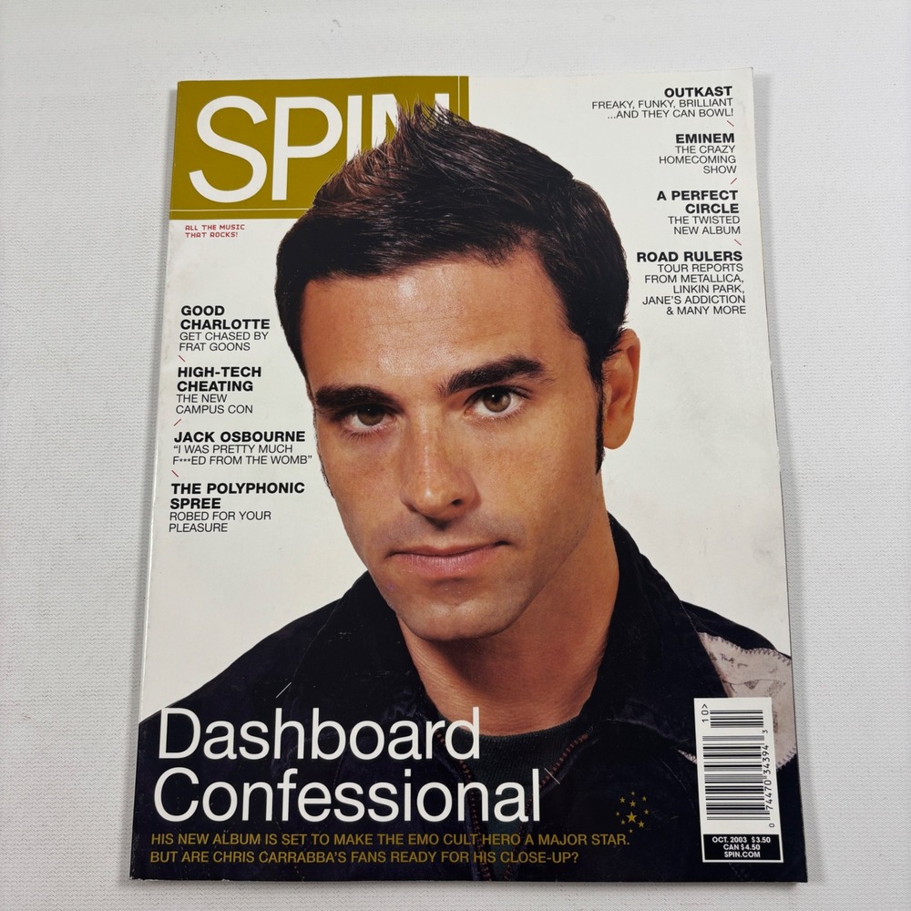 SPIN Magazine October 2003 Dashboard Confessional Chris Carrabba Eminem Outkast